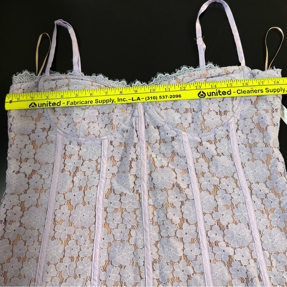New Nasty Gal Lace Mini Dress Lavender Nude Lining Size 12 New With Tags Lace 12 - Picture 6 of 15